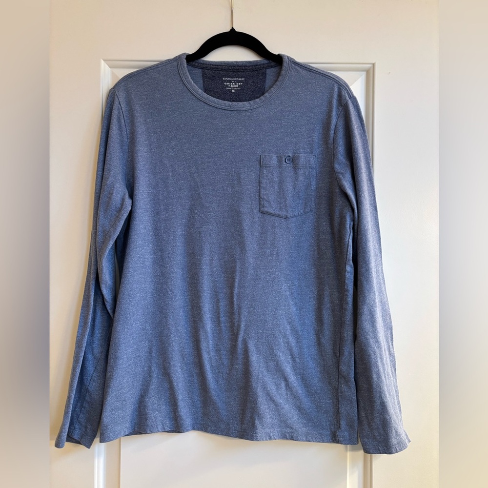 Old Navy Heather Blue Long Sleeve Tee